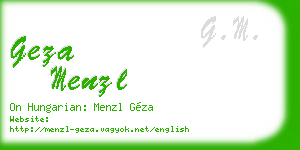 geza menzl business card